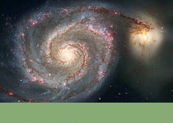 Foto mit Link zur Bildergalerie: Spiralgalaxie M 51 (Whirlpool) mit Begleiter